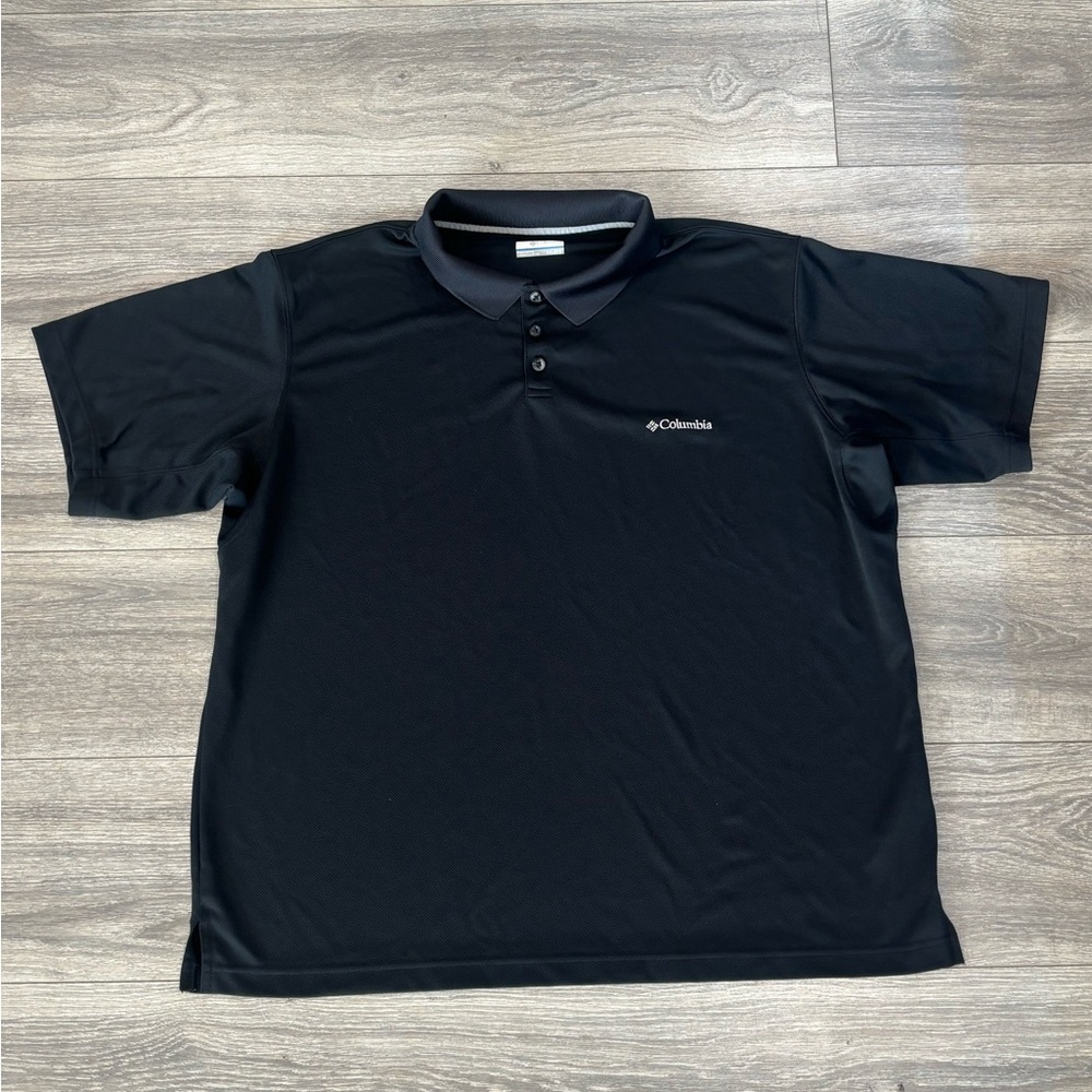 Columbia Men’s Polo Shirt Black Performance Short Sleeve XXL Used